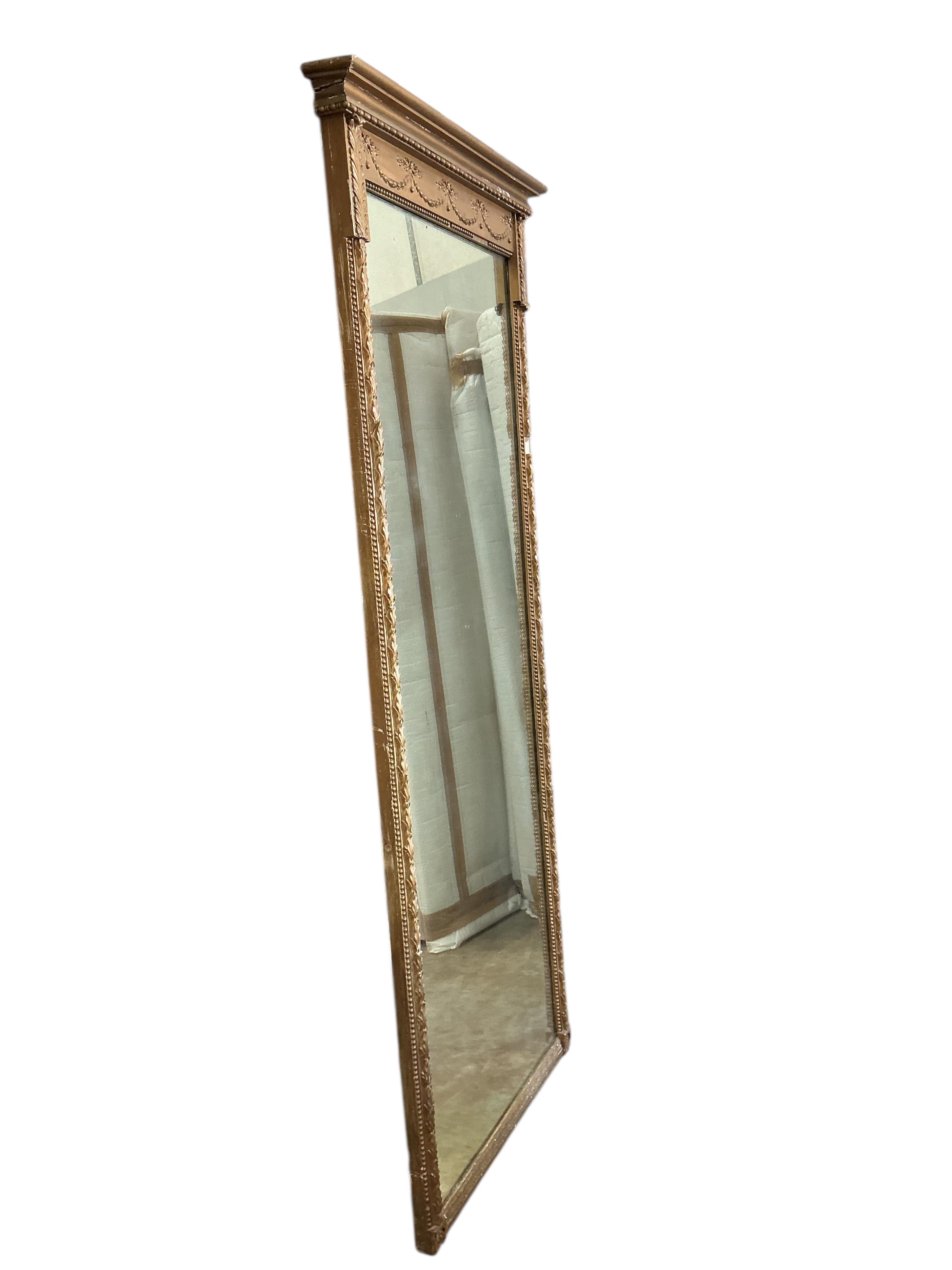 A late Victorian giltwood and composition pier glass, width 88cm, height 206cm